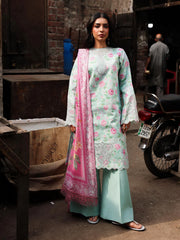 RajBari Nissa Floral Symphony Embroidered Lawn Unstitched 3Pc Suit D-10