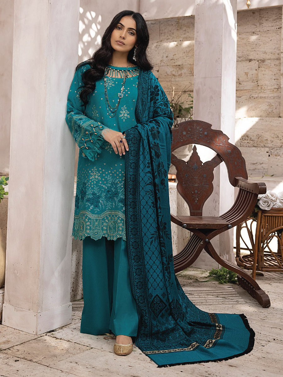 ELAK by Humdum Unstitched Embroidered Khaddar 3Pc Suit EL-10