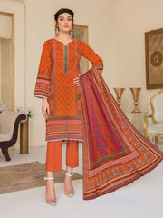 Rashk e Qamar Digital Printed Linen Unstitched 3Pc Suit D-10
