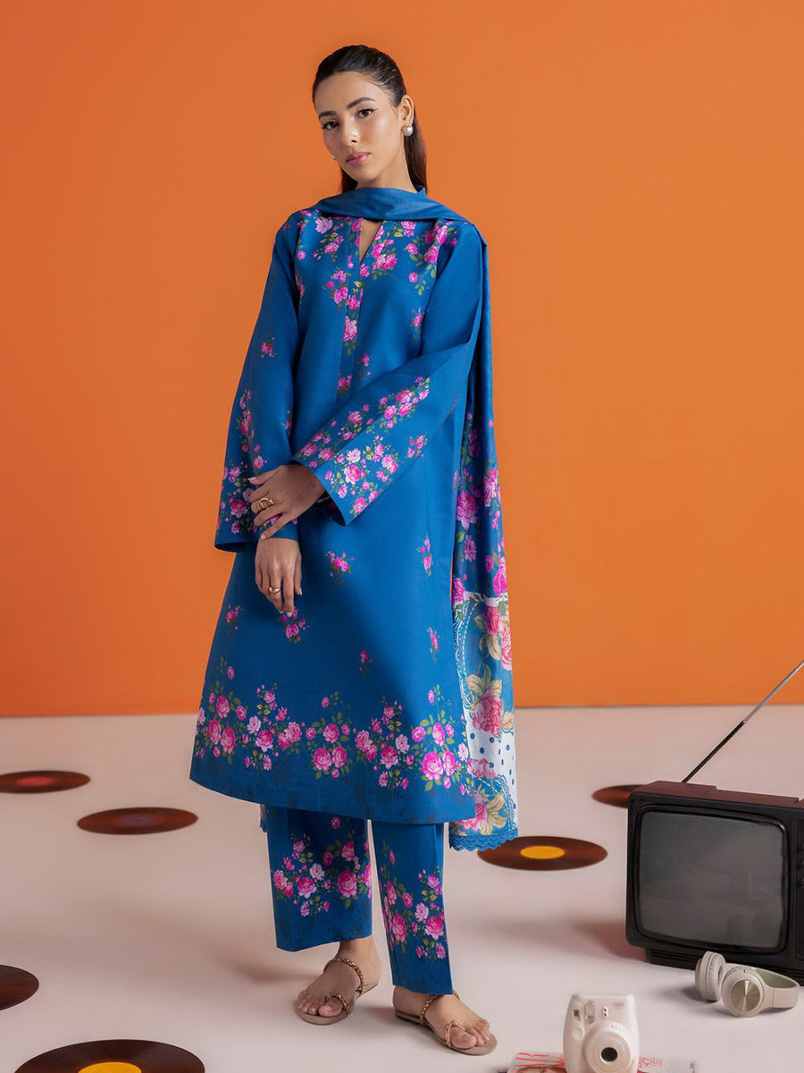 RajBari Amal Summer Prints Exclusive 3Pc Unstitched Lawn Suit D-10