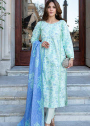 AL Zohaib Dhagakari Embroidered Lawn Unstitched 3Pc Suit D-10