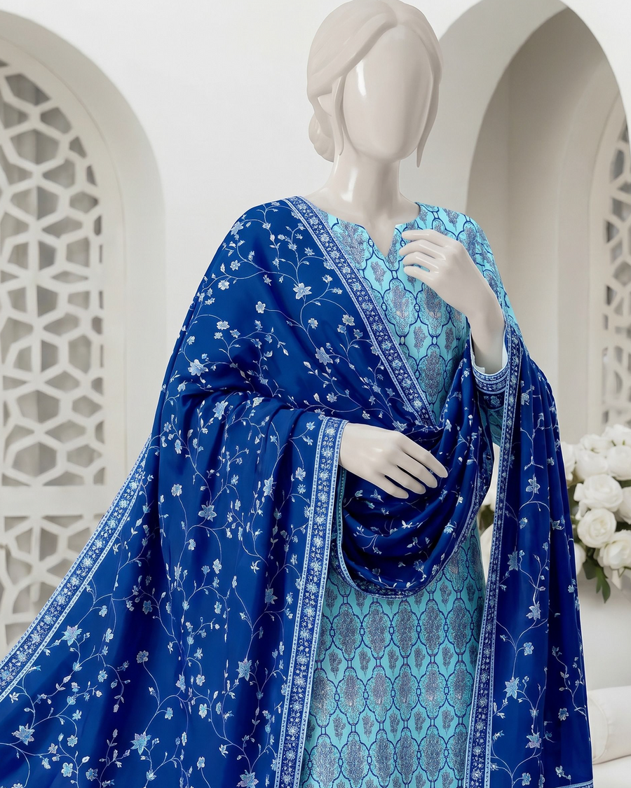 Ittehad Essential Vol-03 Unstitched Printed Lawn 3Pc Suit D-10