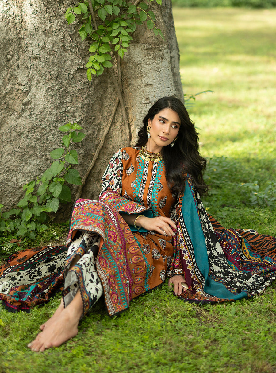 Zainab Chottani Luxe Lawn Unstitched Embroidered 3Pc Suit D-11 Erin