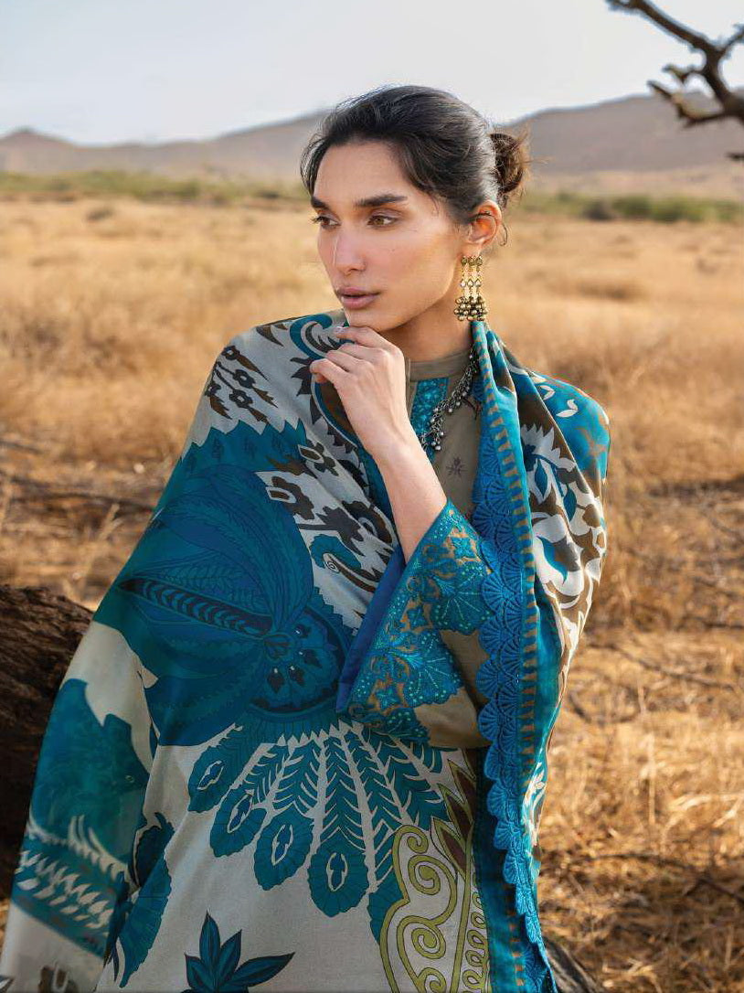 Zainab Chottani Embroidered Lawn Unstitched 3Pc Suit D-11 Saphira