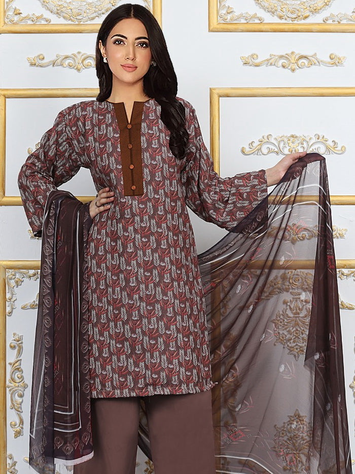 Grace W818 - Digital Printed 3pc Karandi Dress With Digital Printed Karandi Shawl. main image 1