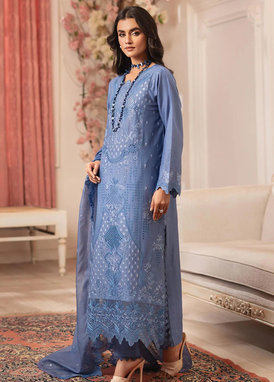 RajBari Nissa Chikankari Embroidered Lawn Unstitched 3 Piece Suit D-11