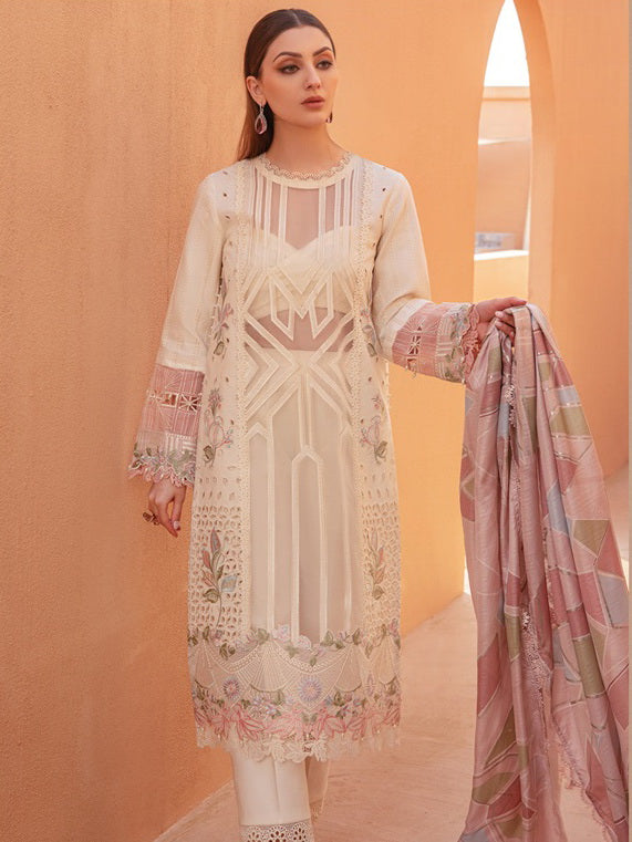 Rang Rasiya Premium Embroidered Lawn Unstitched 3Pc Suit D-11 NOOREH