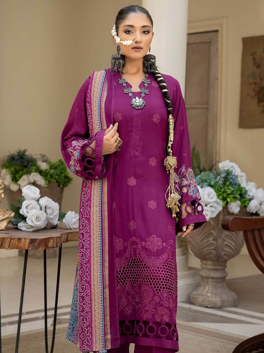 Waresha Kumash Luxury Embroidered Staple Unstitched 3Pc Suit D-11