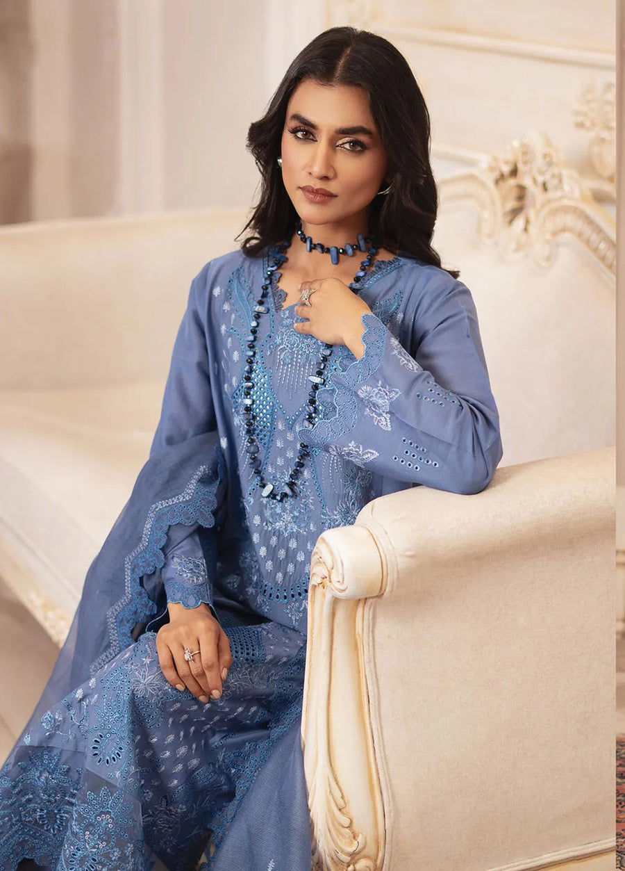 RajBari Nissa Chikankari Embroidered Lawn Unstitched 3 Piece Suit D-11
