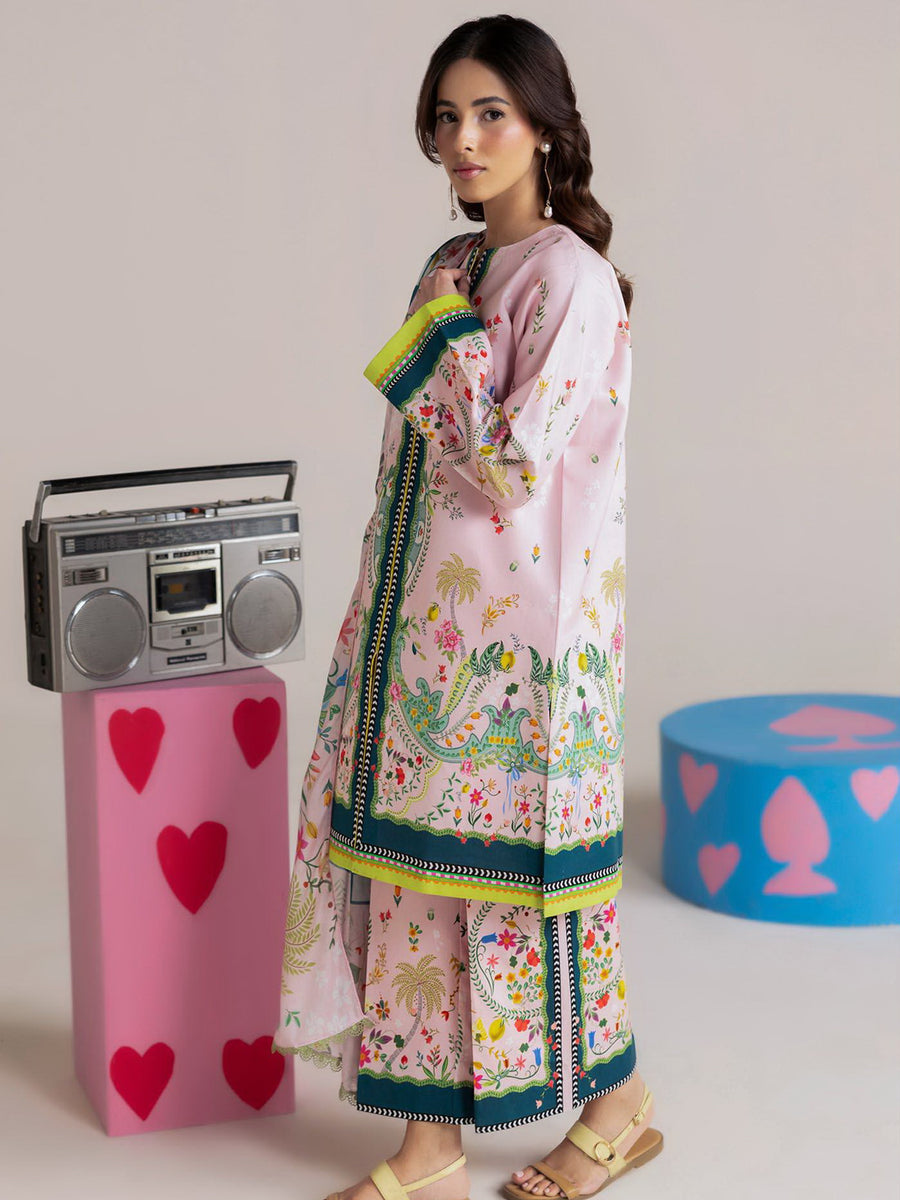 RajBari Amal Summer Prints Exclusive 3Pc Unstitched Lawn Suit D-11