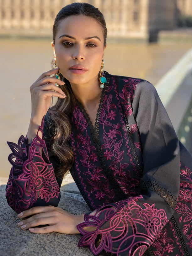 Rang Rasiya Carnation Embroidered Karandi Unstitched 3Pc Suit D-11 Emily