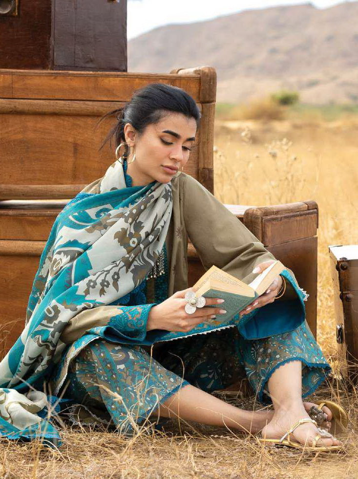 Zainab Chottani Embroidered Lawn Unstitched 3Pc Suit D-11 Saphira