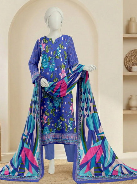 Ittehad Essential Vol-02 Unstitched Printed Lawn 3Pc Suit D-01