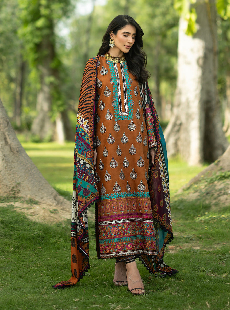 Zainab Chottani Luxe Lawn Unstitched Embroidered 3Pc Suit D-11 Erin