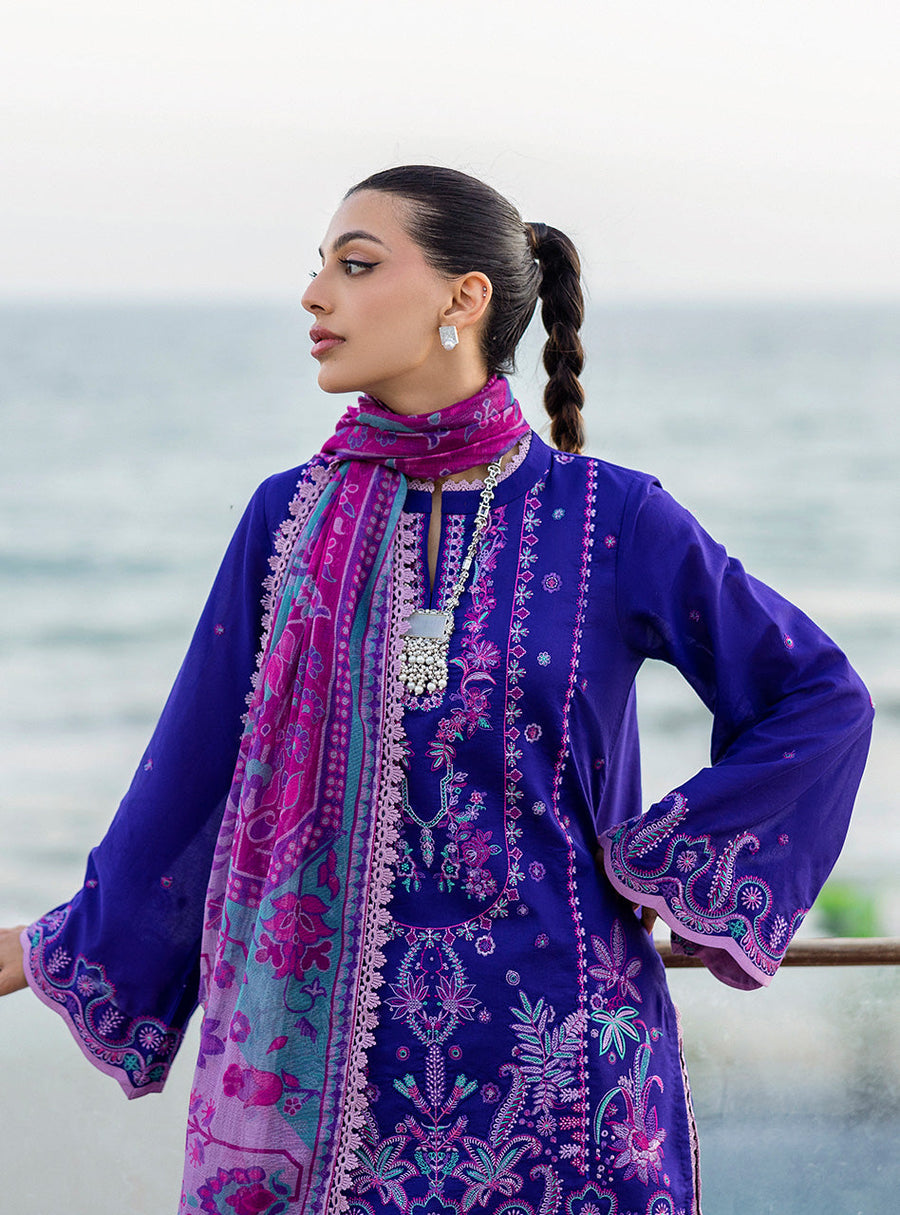 Zainab Chottani Tahra Embroidered Lawn Unstitched 3Pc Suit D-11 ALAYAH