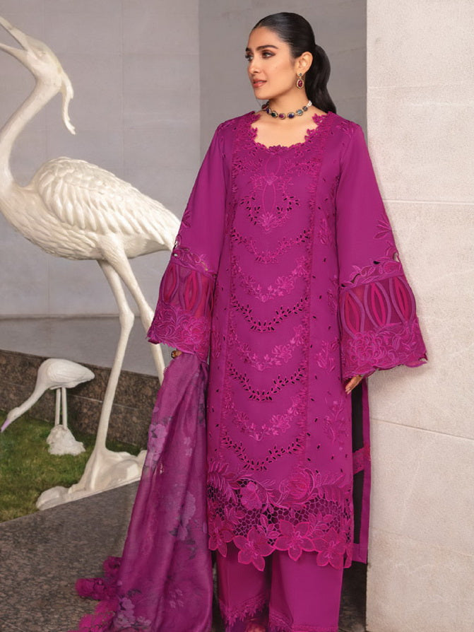 Rang Rasiya Premium Embroidered Lawn Unstitched 3Pc Suit D-11 ZUBIYA