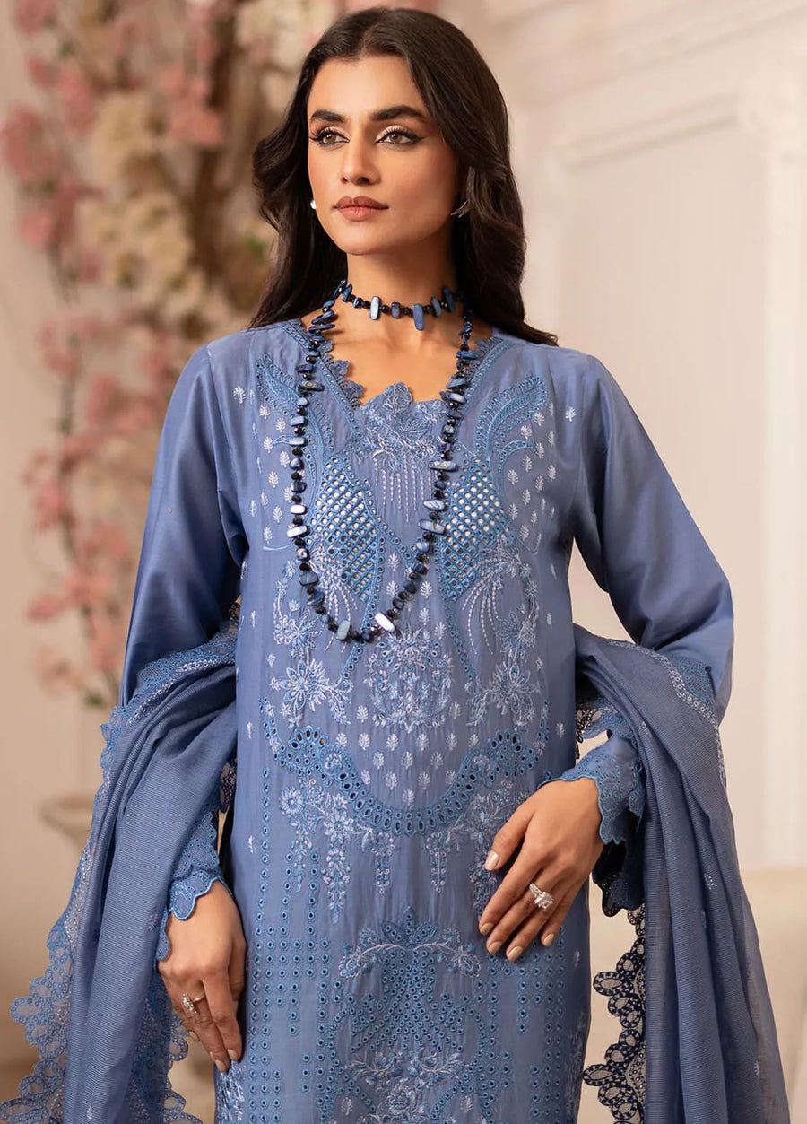 RajBari Nissa Chikankari Embroidered Lawn Unstitched 3 Piece Suit D-11