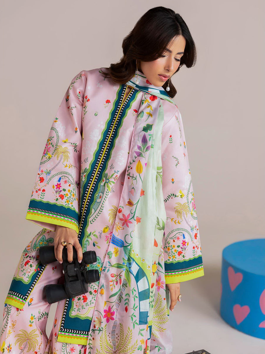 RajBari Amal Summer Prints Exclusive 3Pc Unstitched Lawn Suit D-11