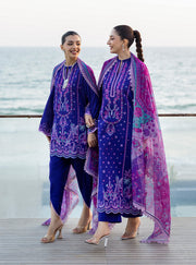 Zainab Chottani Tahra Embroidered Lawn Unstitched 3Pc Suit D-11 ALAYAH