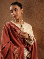 RajBari Premium Embroidered Peach Unstitched 3Pc Suit D-11