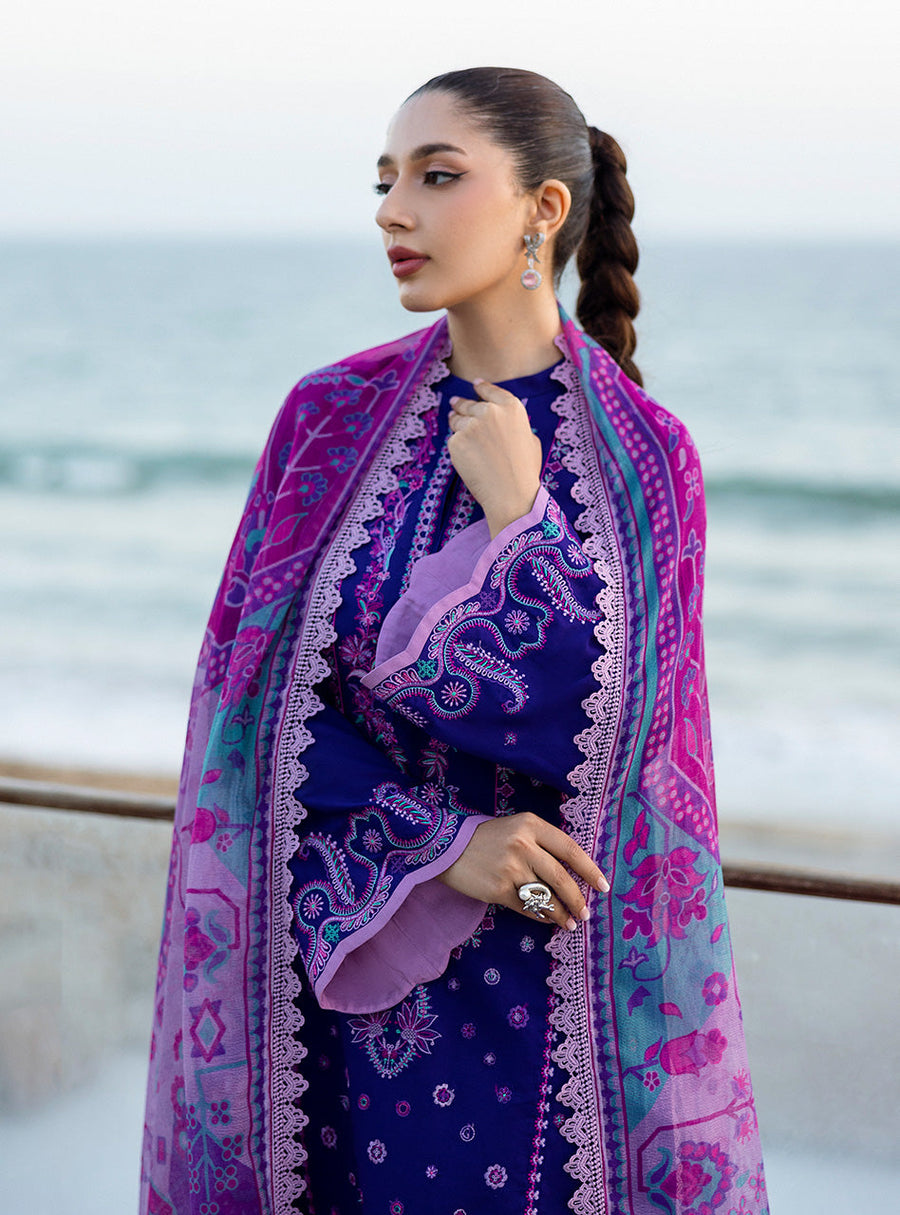 Zainab Chottani Tahra Embroidered Lawn Unstitched 3Pc Suit D-11 ALAYAH