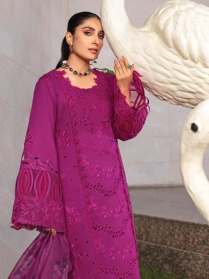 Rang Rasiya Premium Embroidered Lawn Unstitched 3Pc Suit D-11 ZUBIYA