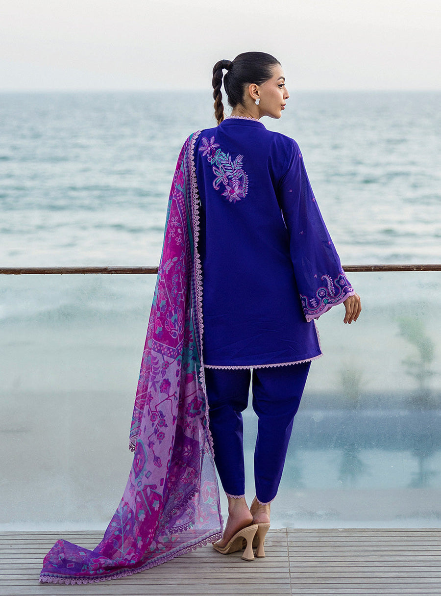 Zainab Chottani Tahra Embroidered Lawn Unstitched 3Pc Suit D-11 ALAYAH