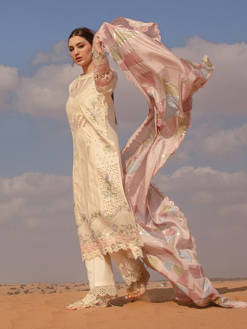 Rang Rasiya Premium Embroidered Lawn Unstitched 3Pc Suit D-11 NOOREH