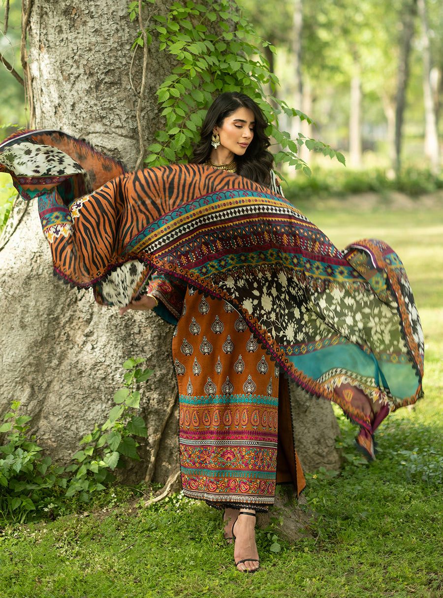 Zainab Chottani Luxe Lawn Unstitched Embroidered 3Pc Suit D-11 Erin