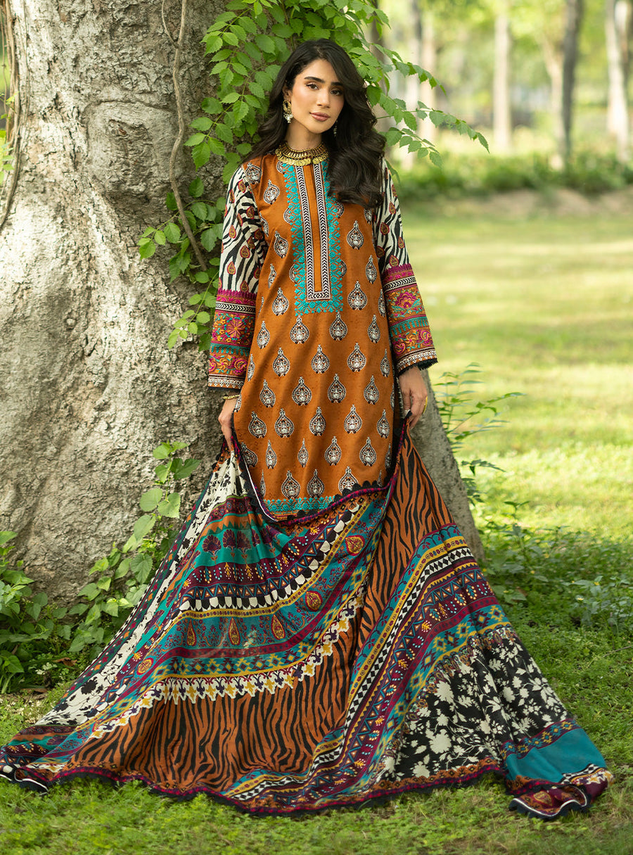Zainab Chottani Luxe Lawn Unstitched Embroidered 3Pc Suit D-11 Erin