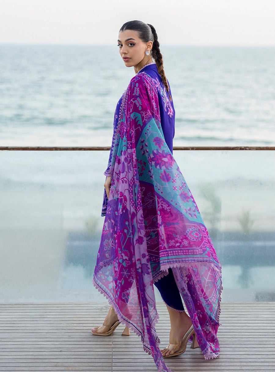 Zainab Chottani Tahra Embroidered Lawn Unstitched 3Pc Suit D-11 ALAYAH