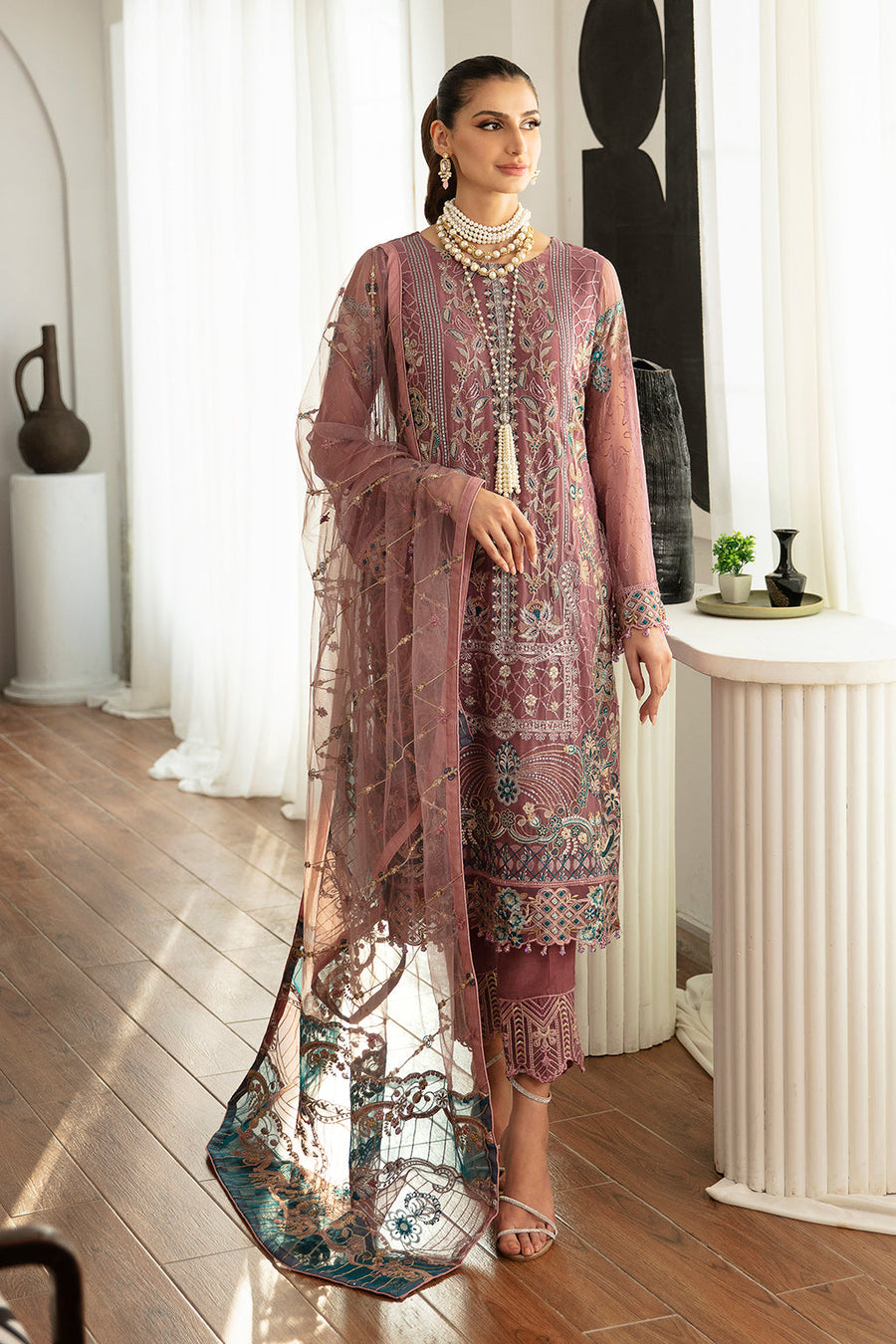 Ramsha Rangoon Vol-11 Luxury Chiffon Unstitched 3Pc Suit D-1102