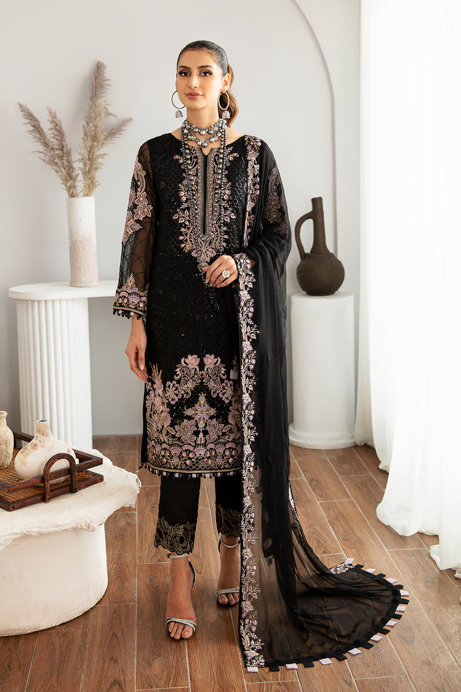 Ramsha Rangoon Vol-11 Luxury Chiffon Unstitched 3Pc Suit D-1106