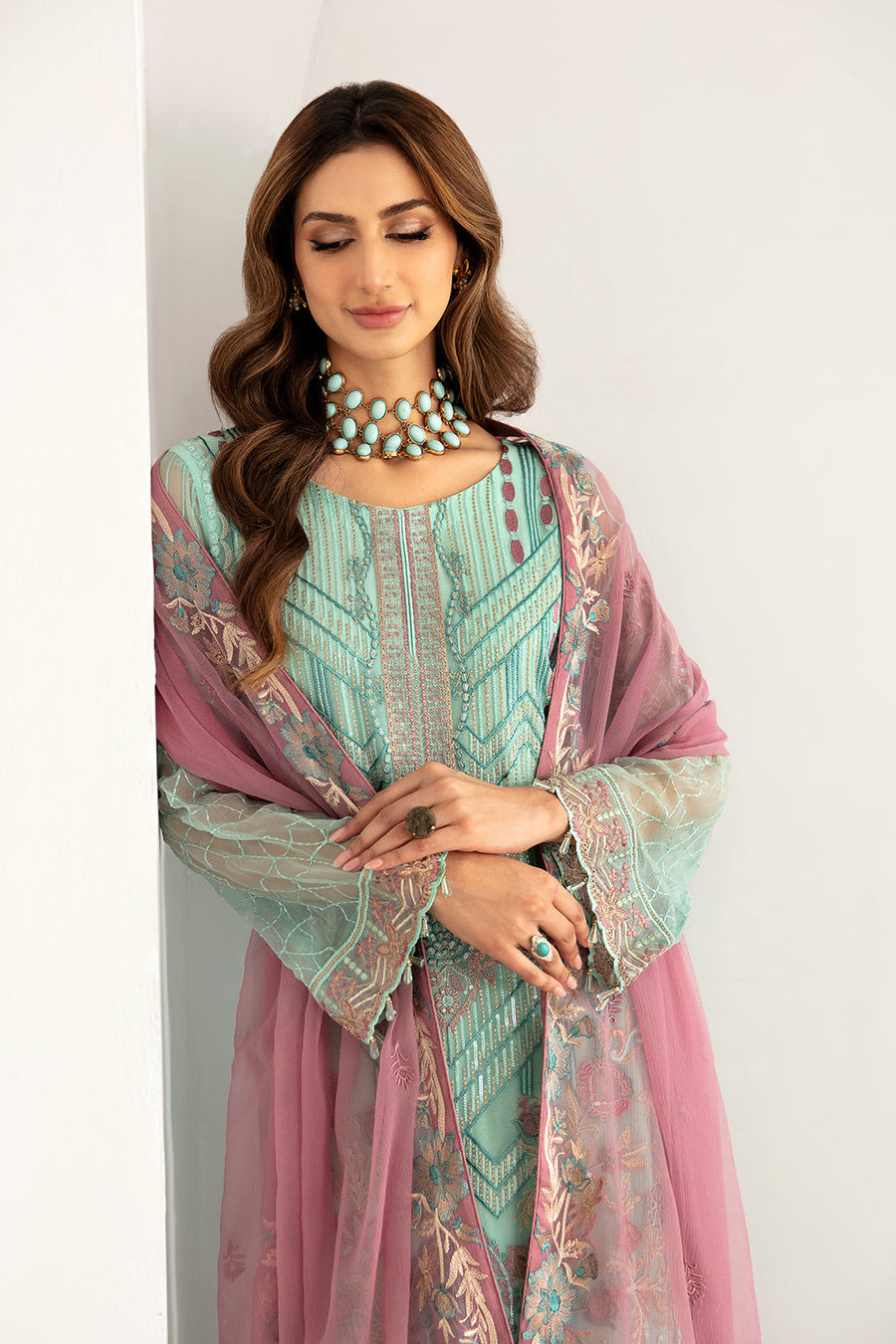 Ramsha Rangoon Vol-11 Luxury Chiffon Unstitched 3Pc Suit D-1107