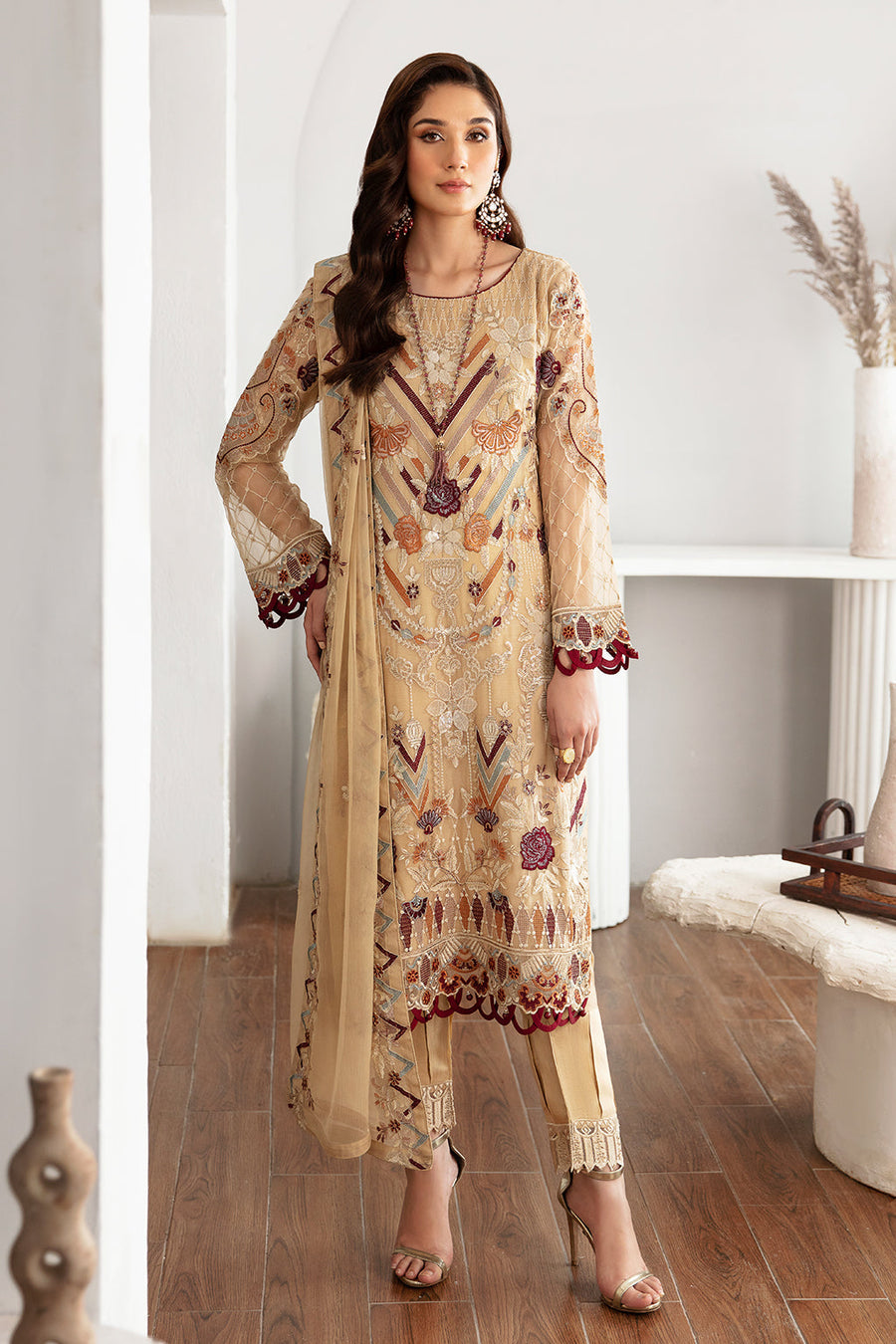 Ramsha Rangoon Vol-11 Luxury Chiffon Unstitched 3Pc Suit D-1108