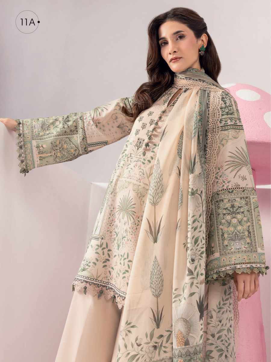 Maria.B M.Basics Embroidered Lawn Unstitched 3Pc Suit MB-CUSV13-11-A