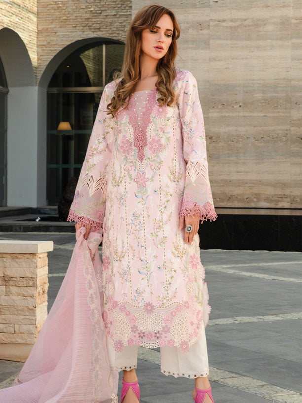 Rang Rasiya Carnation Embroidered Lawn Unstitched 3Pc Suit D-11 Amelia