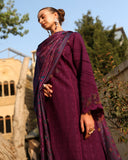 Rang Rasiya Carnation Embroidered Linen Unstitched 3Pc Suit D-11 Espresso