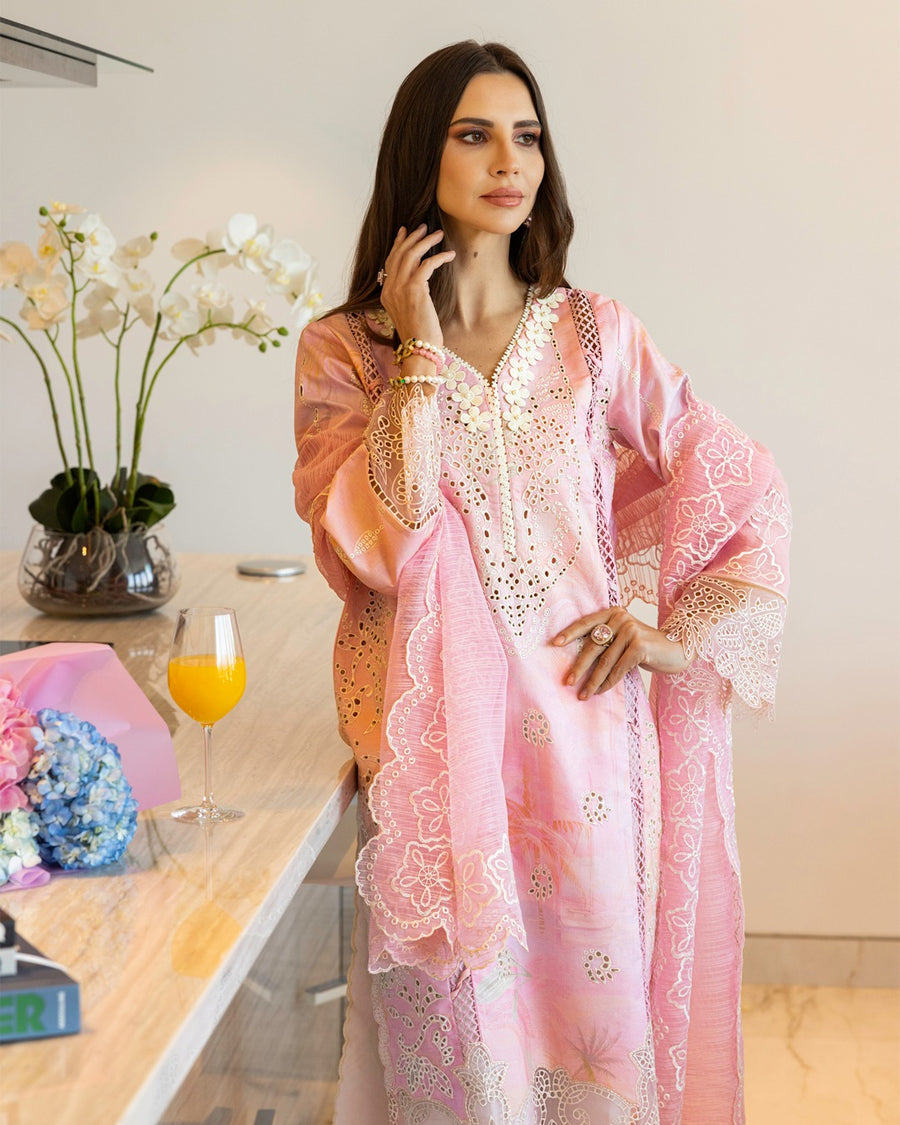 Rang Rasiya Carnation Embroidered Lawn Unstitched 3Pc Suit D-11 FREESIA