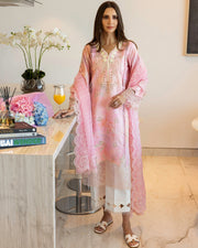 Rang Rasiya Carnation Embroidered Lawn Unstitched 3Pc Suit D-11 FREESIA