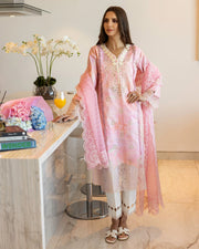 Rang Rasiya Carnation Embroidered Lawn Unstitched 3Pc Suit D-11 FREESIA