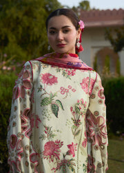 Hussain Rehar Embroidered Luxury Lawn Unstitched 3Pc Suit D-11 GLEAM