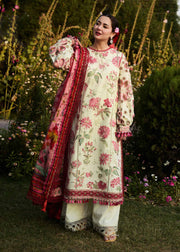 Hussain Rehar Embroidered Luxury Lawn Unstitched 3Pc Suit D-11 GLEAM
