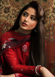 Seran Afsanah Embroidered Lawn Unstitched 3Pc Suit D-11 SHADAB