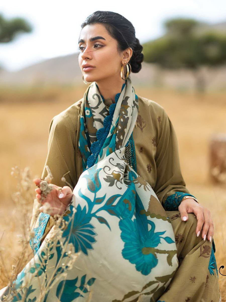 Zainab Chottani Embroidered Lawn Unstitched 3Pc Suit D-11 Saphira