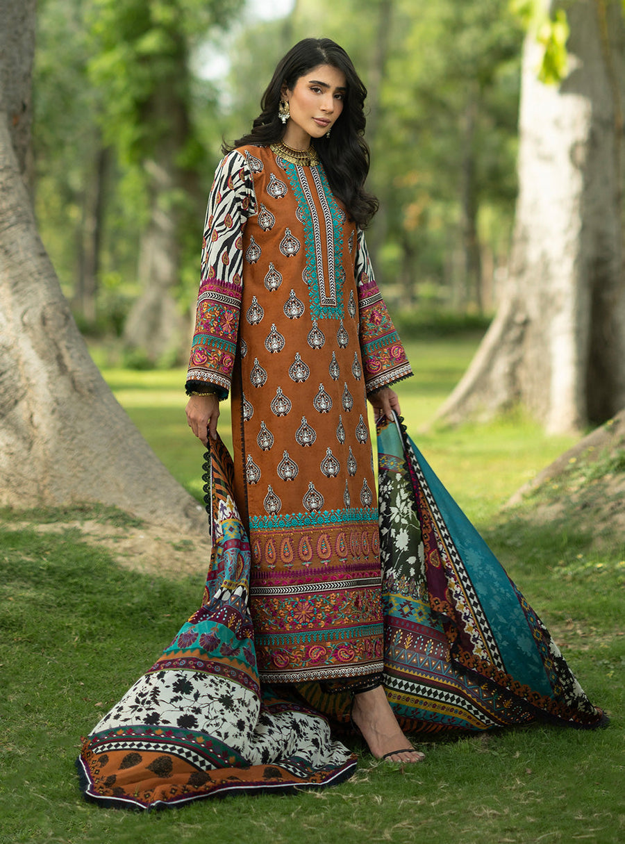 Zainab Chottani Luxe Lawn Unstitched Embroidered 3Pc Suit D-11 Erin