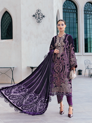 Maria.B Winter Luxe Embroidered Velvet Unstitched 3Pc Suit D-11