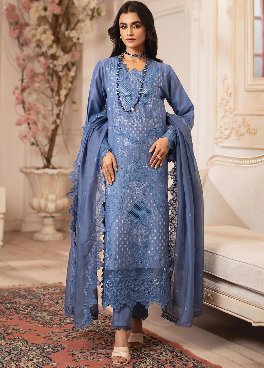 RajBari Nissa Chikankari Embroidered Lawn Unstitched 3 Piece Suit D-11