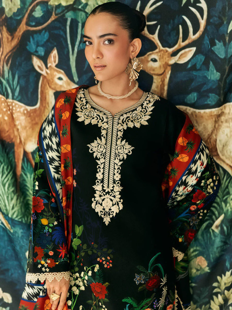 Nissa by RajBari Premium Embroidered Marina Unstitched 3Pc Suit D-11