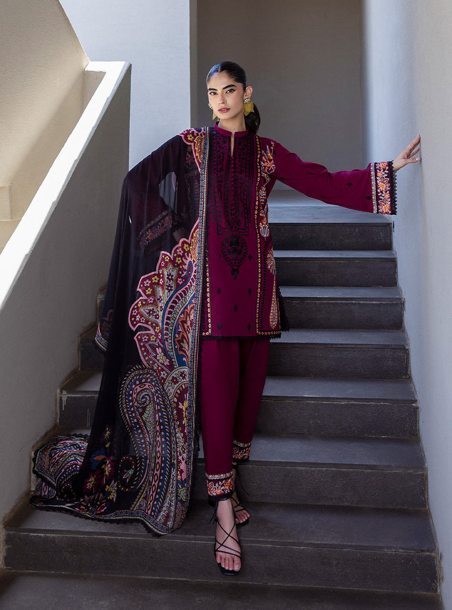 Zainab Chottani Tahra Embroidered Lawn Unstitched 3Pc Suit D-12 MAHAY